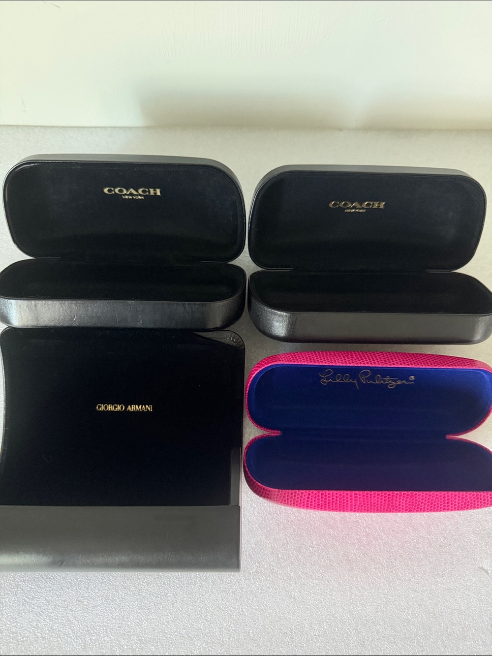 COACH GIORGIO ARMANI LILLY PULITZER Eyeglass Sunglasses Cases Bundle Lot of 4 - Picture 3 of 12